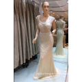 2017 Long Tulle Round Neck Sweetheart Pearl Beaded Mermaid Evening Dresses